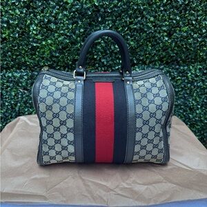 Gucci Tote Bag with Red and Blue Stripe